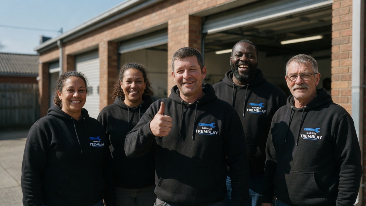 Équipe garage en hoodies