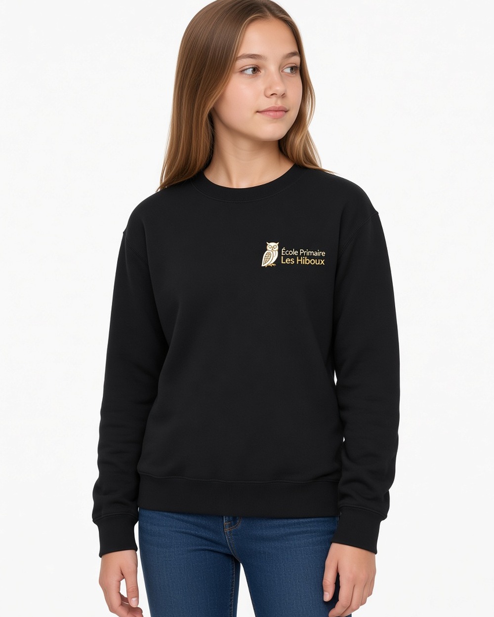 Chandail molletonné à col rond Heavy Blend Gildan 18000B (jeunes) — Black