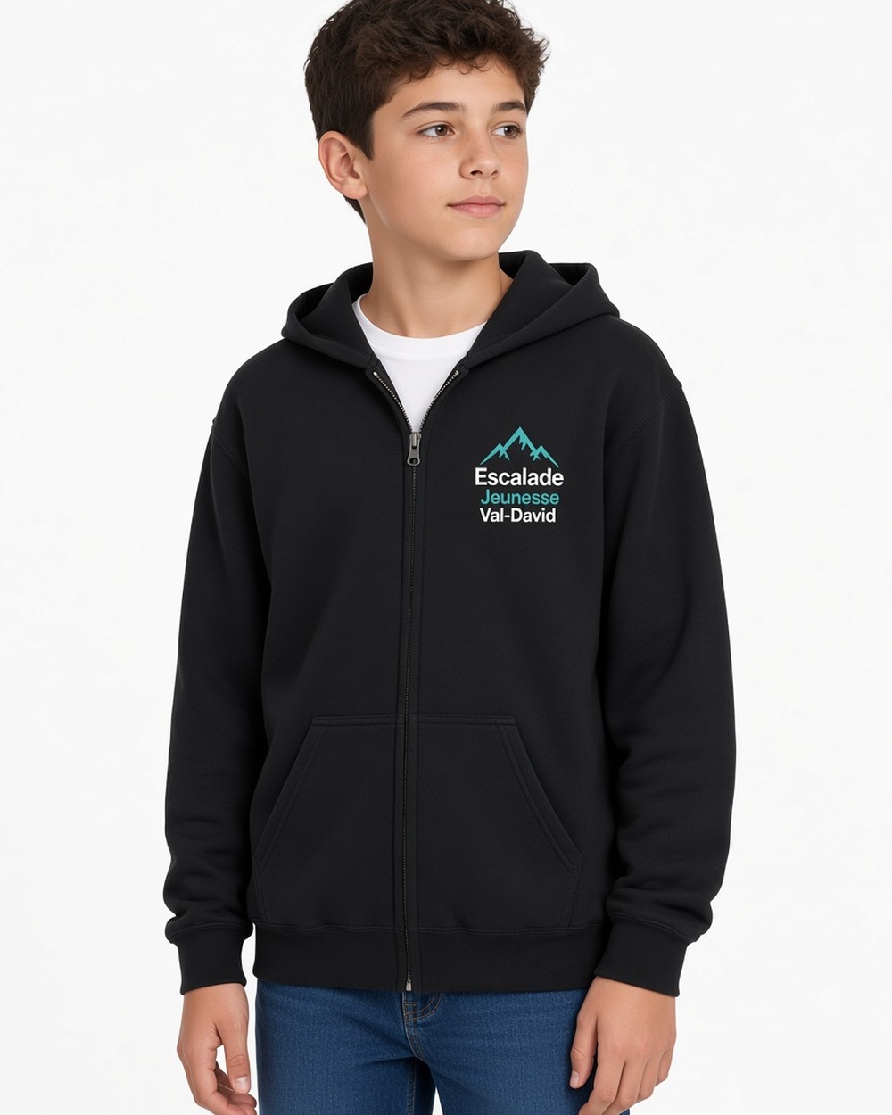 Gildan 18600B Heavy Blend Full-Zip Hooded Sweatshirt (youth) — Black